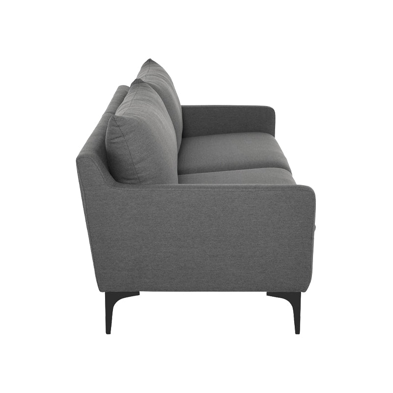crown and birch brigitte sofa slate grey black legs side