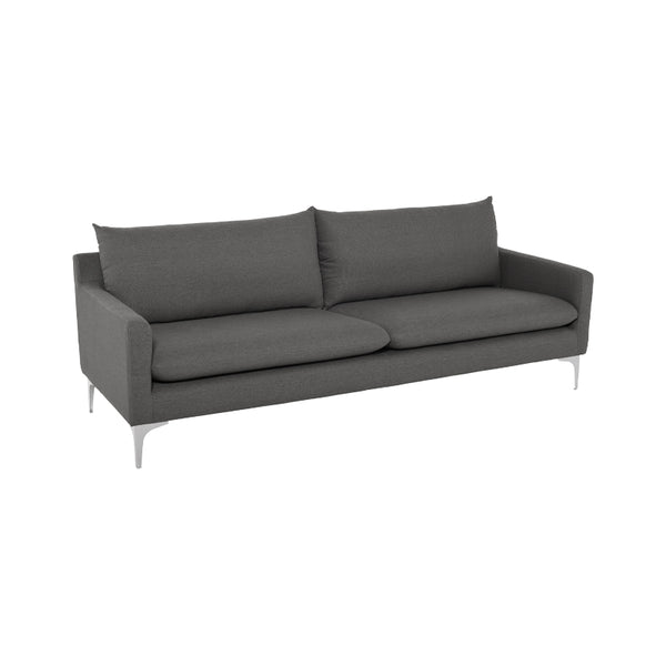 crown and birch brigitte sofa slate grey stainless legs angle