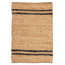 crown and birch coastal stripe rug black front