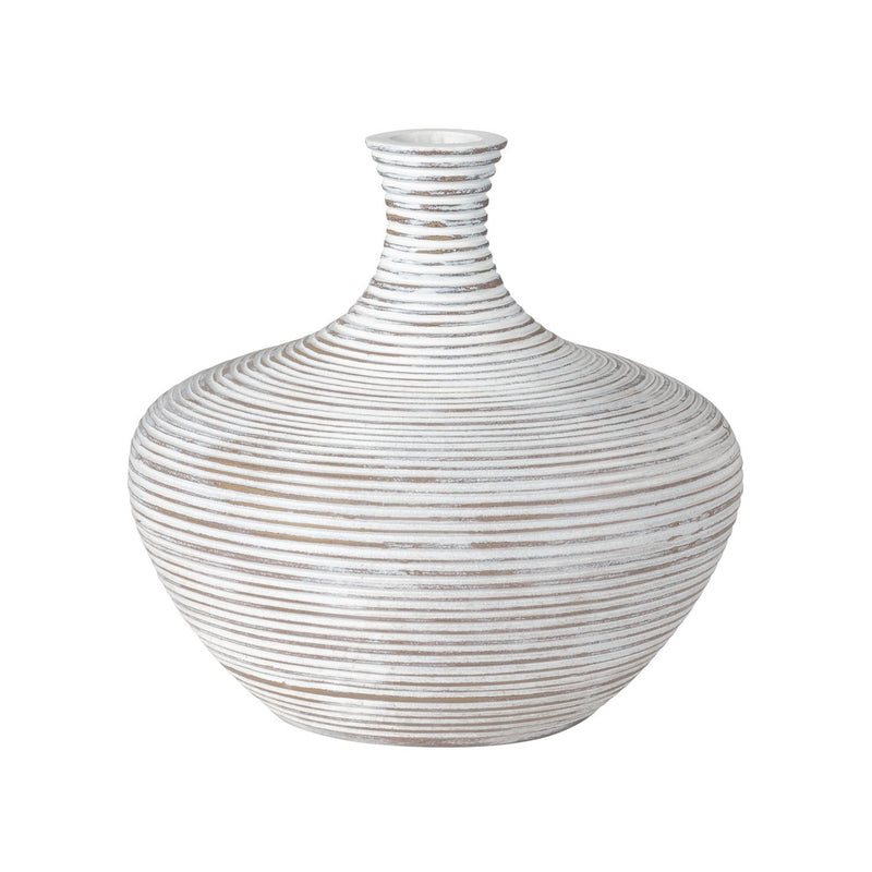 crown and birch columbo ribbed white vase front