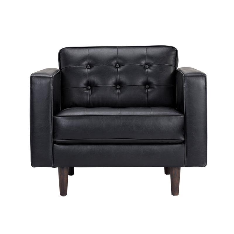 crown and birch damian armchair coal black front