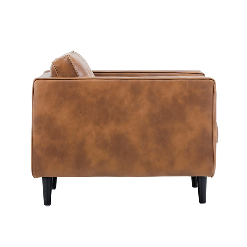 crown and birch damian armchair tobacco tan side