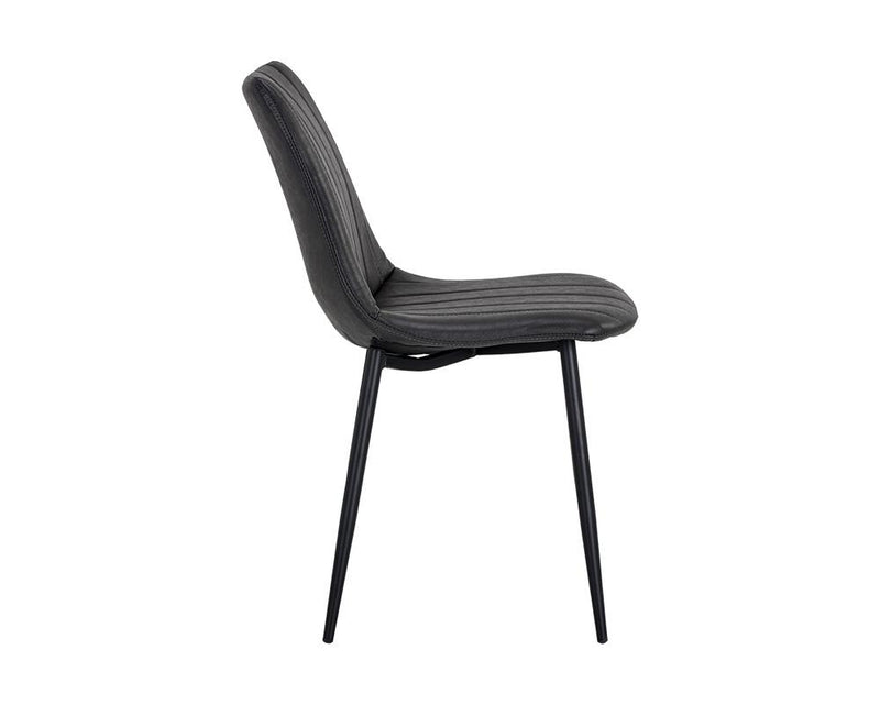 crown and birch dorian dining chair black leather side
