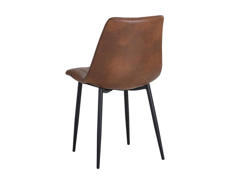 crown and birch dorian dining chair brown leather back