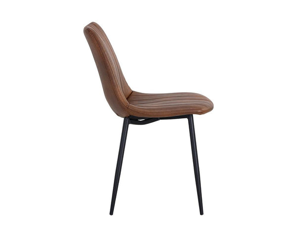 crown and birch dorian dining chair brown leather side