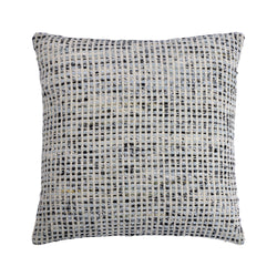 crown and birch elton white grey square knit pillow front