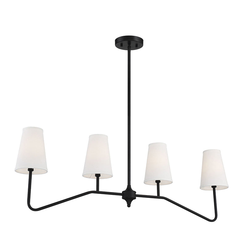 crown and birch finley linear chandelier matte black angle