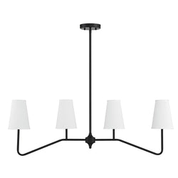 crown and birch finley linear chandelier matte black front lights off