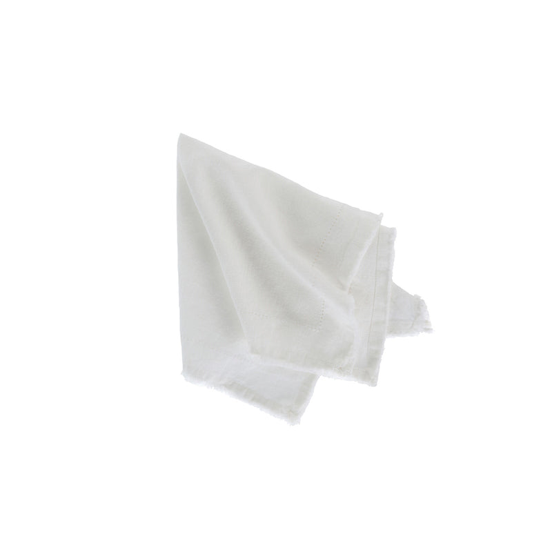crown and birch frayed edge napkin ivory front