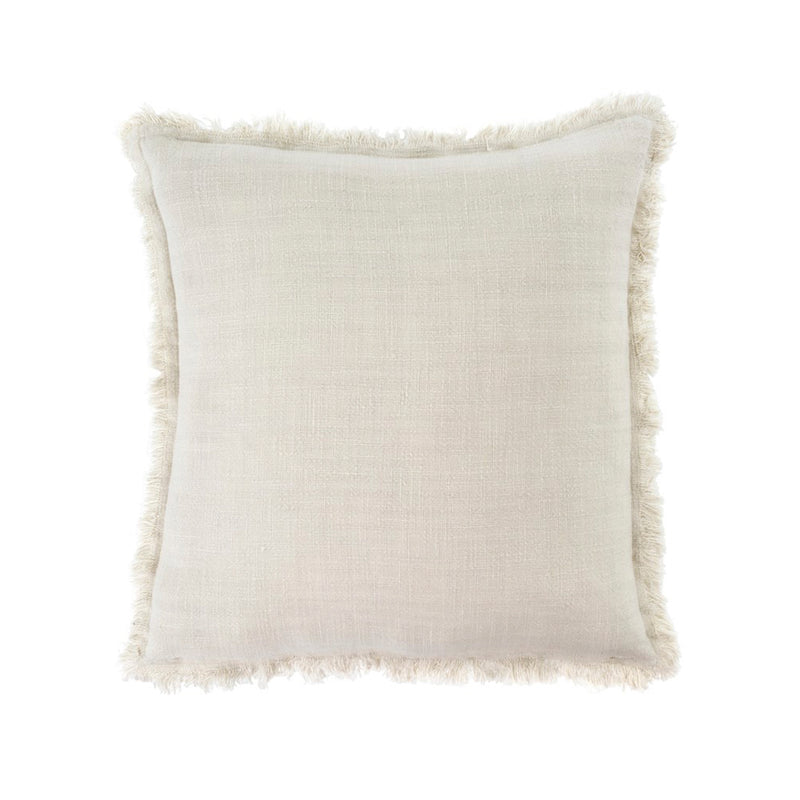 crown and birch frayed edge pillow oatmeal front