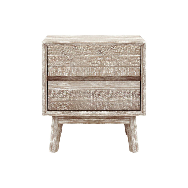 crown and birch gretta two drawer nightstand front