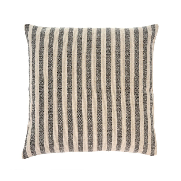 crown and birch ingram stripe pillow charcoal front