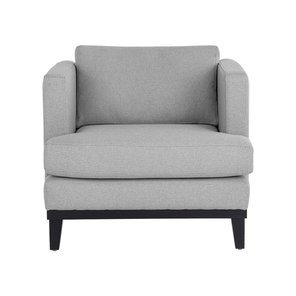 crown and birch kaiden armchair limelight silver front