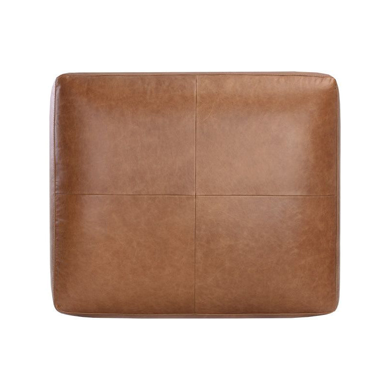crown and birch kaleo ottoman camel leather top