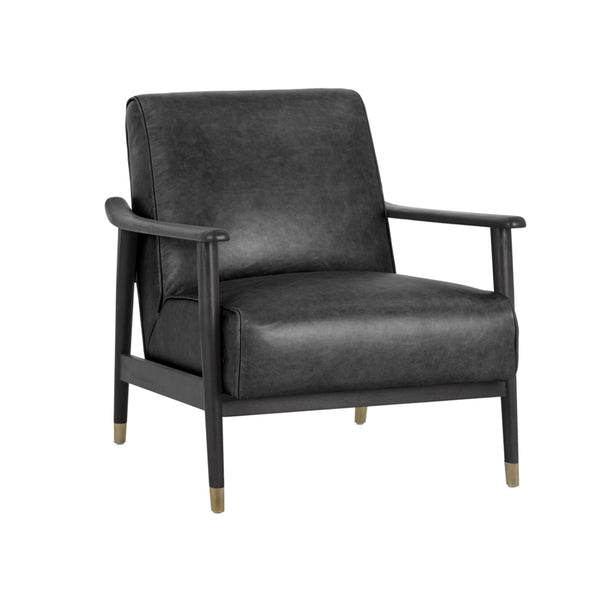 crown and birch keelan lounge chair black angle
