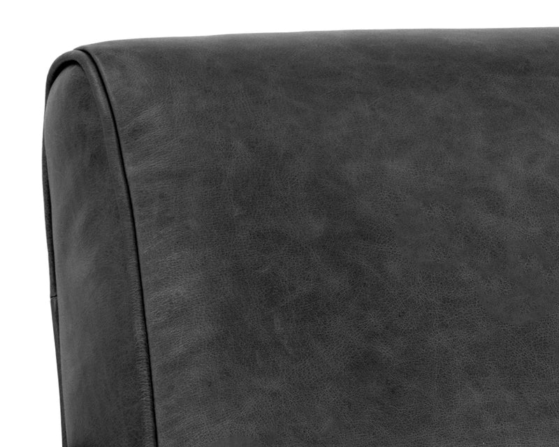 crown and birch keelan lounge chair black fabric detail