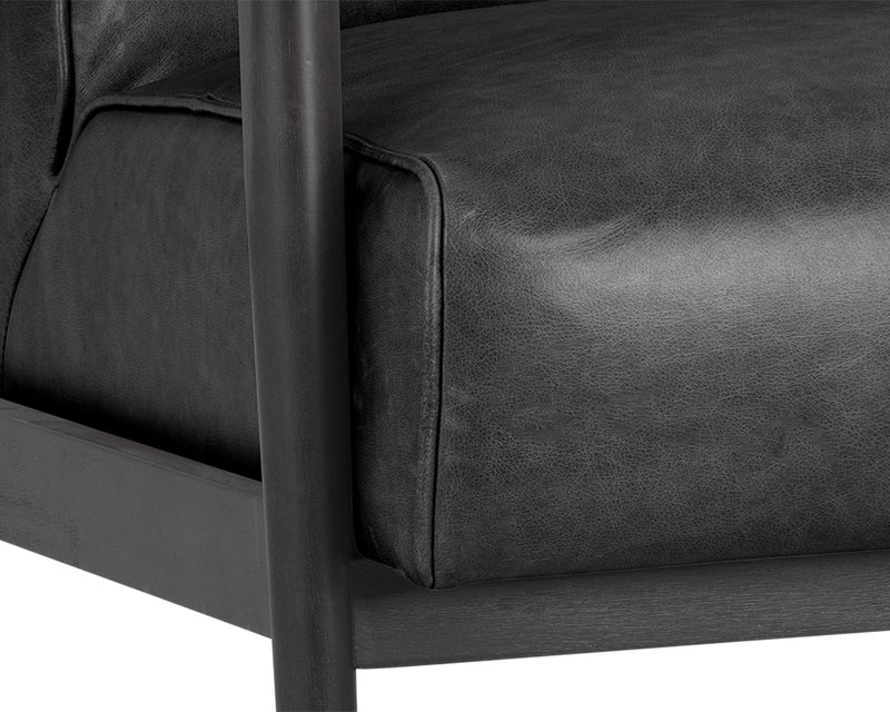 crown and birch keelan lounge chair black leg detail
