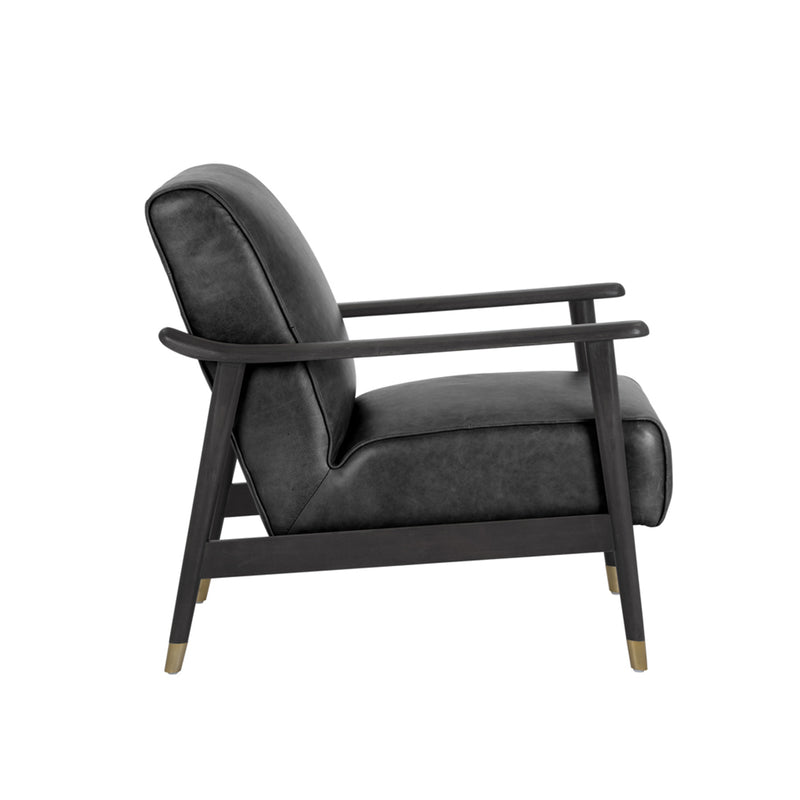 crown and birch keelan lounge chair black side
