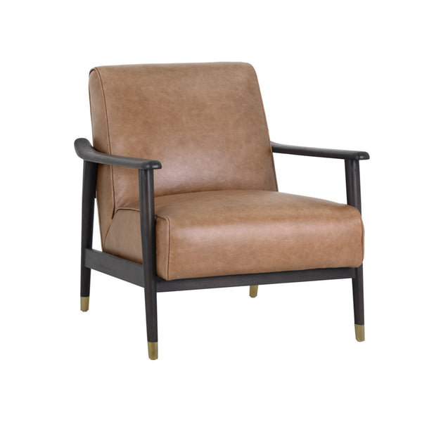 crown and birch keelan lounge chair camel angle