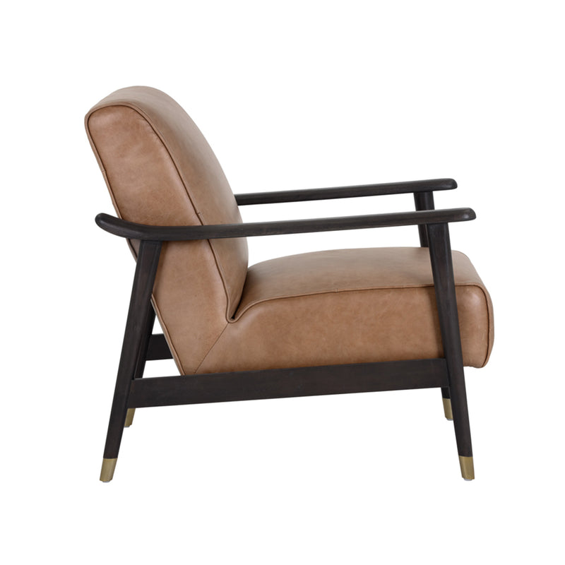 crown and birch keelan lounge chair camel side