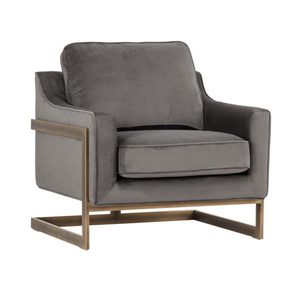 crown and birch kendall lounge chair piccolo pebble angle