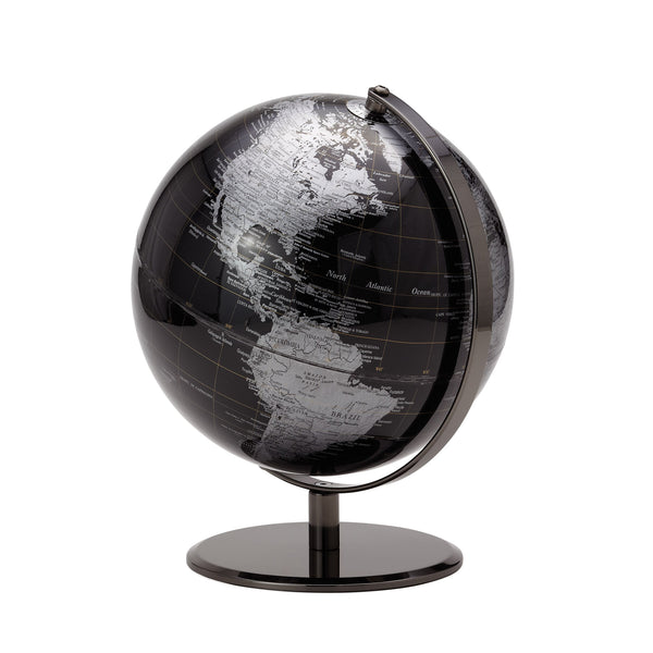 crown and birch latitude world globe black front