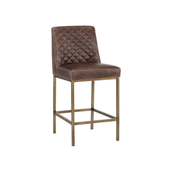 crown and birch leigh counter stool dark brown angle