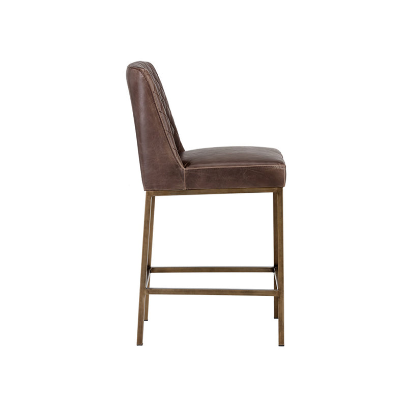 crown and birch leigh counter stool dark brown side