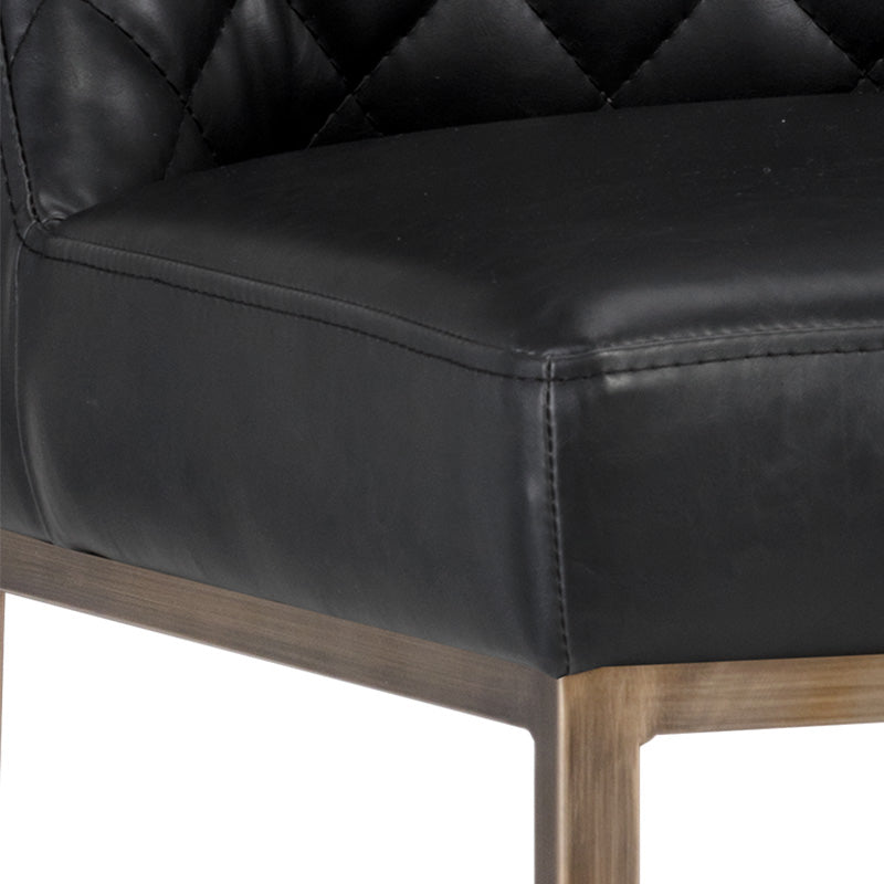 crown and birch leigh stool coal black seat detail