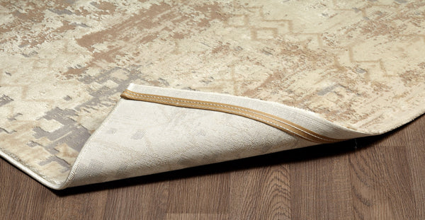 crown and birch mattice rug beige corner flipped
