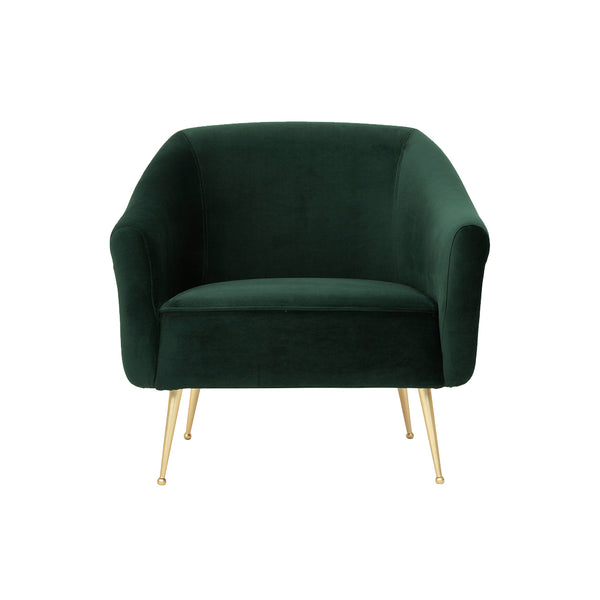 crown and birch megan occasional chair forest green front