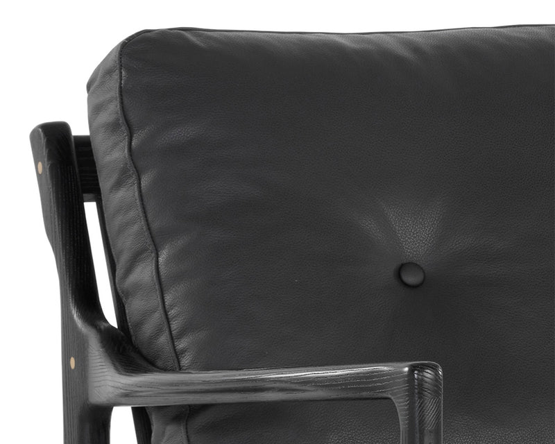 crown and birch millie occasional chair black leather arm