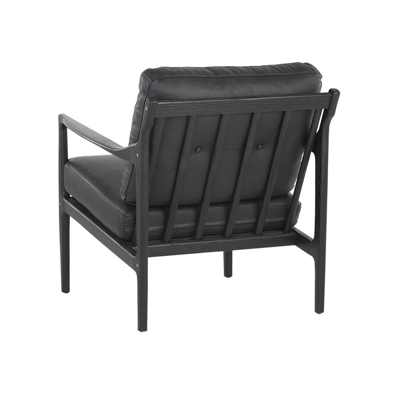 crown and birch millie occasional chair black leather back