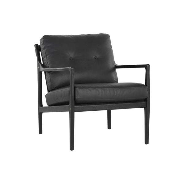 crown and birch millie occasional chair black leather main