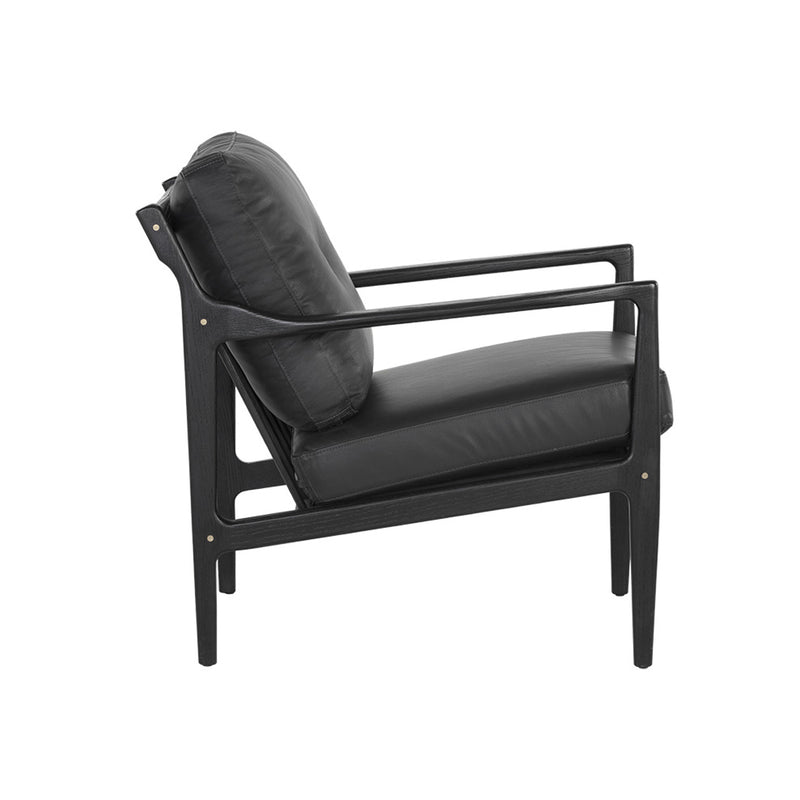 crown and birch millie occasional chair black leather side