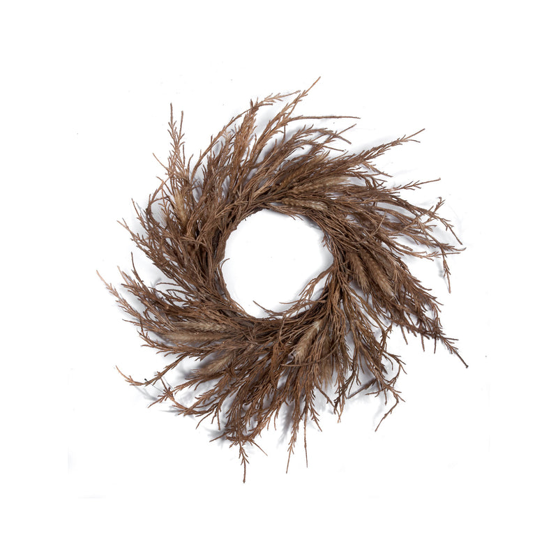 crown and birch natural wreath brown front