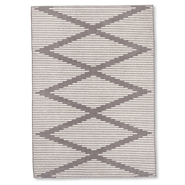 crown and birch nova washable rug ivory grey front