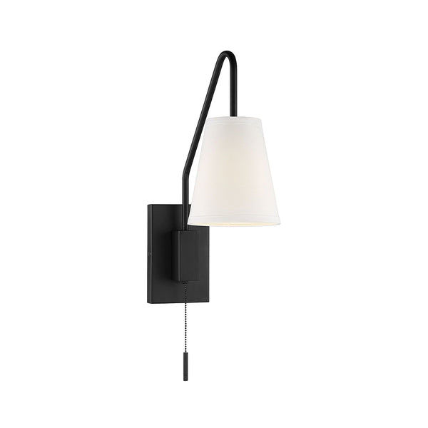 crown and birch olivia wall sconce matte black angle