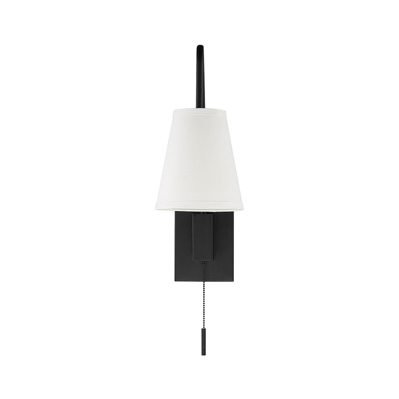 crown and birch olivia wall sconce matte black front