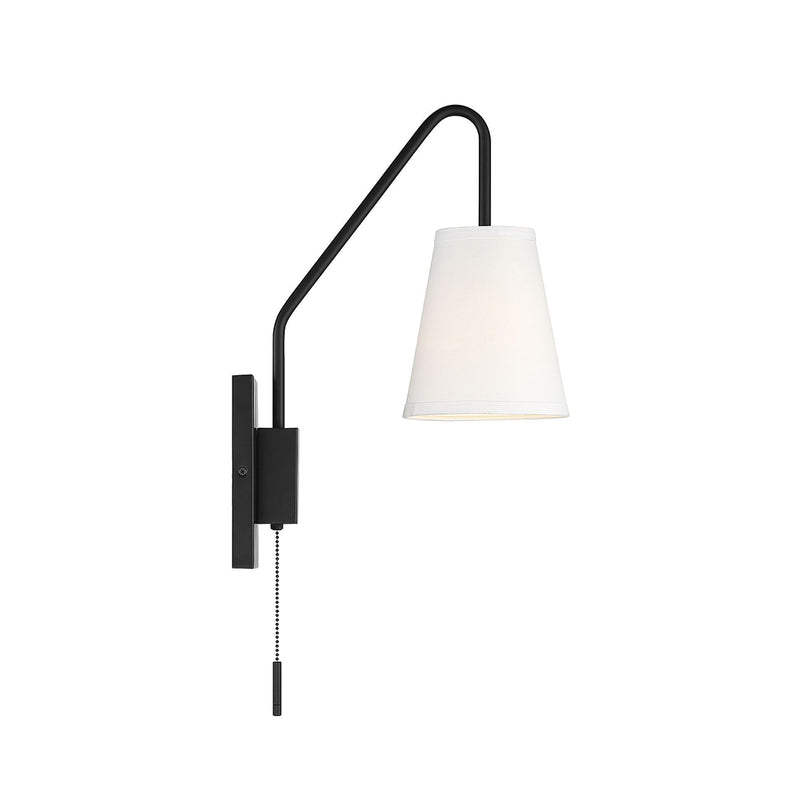 crown and birch olivia wall sconce matte black side