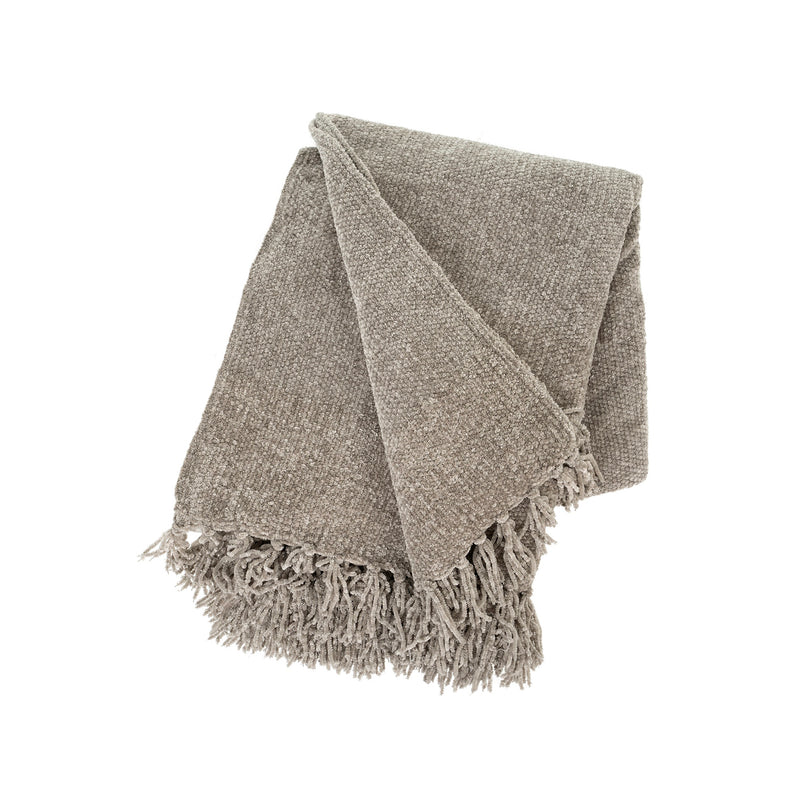 crown and birch palisades chenille throw grey fold