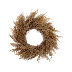 crown and birch pampas grass wreath natural front