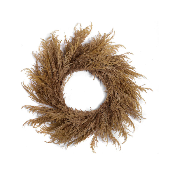 crown and birch pampas grass wreath natural front