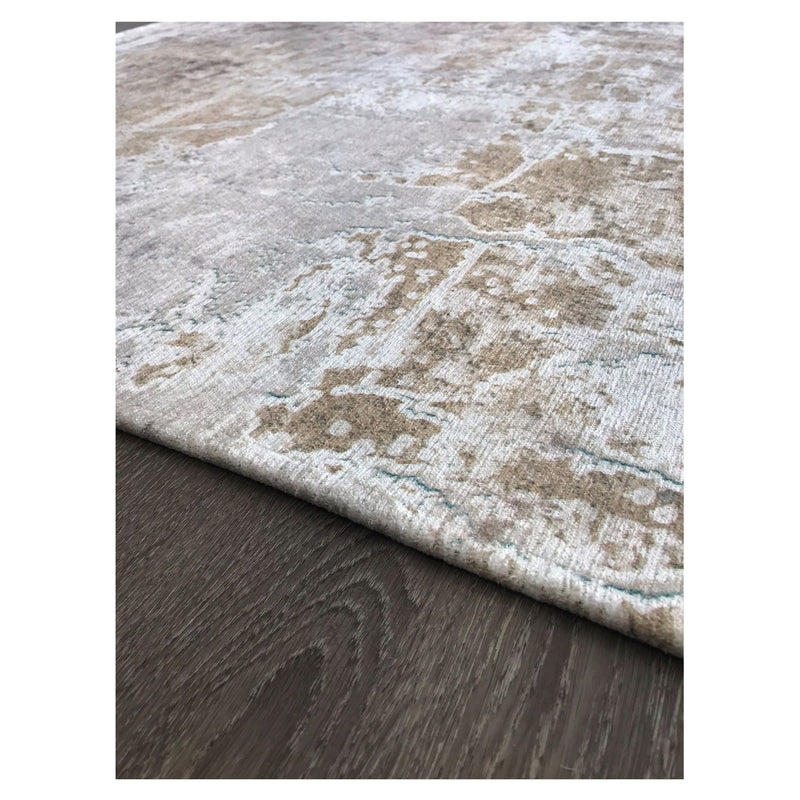crown and birch shiloh distressed washable rug beige grey edge