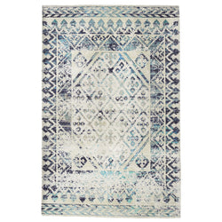 crown and birch shiloh distressed washable rug blue front