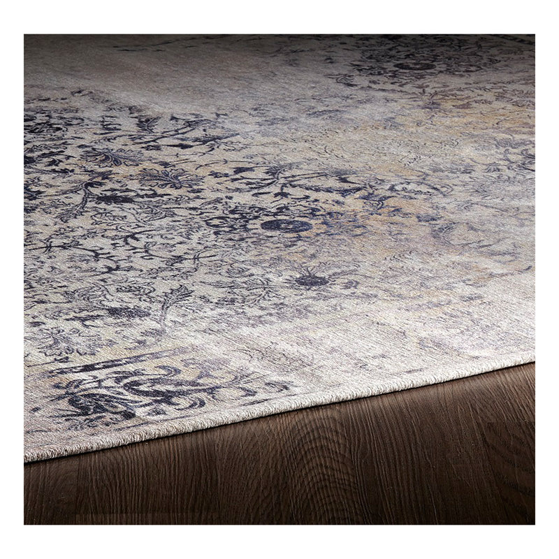 crown and birch shiloh distressed washable rug navy blue edge
