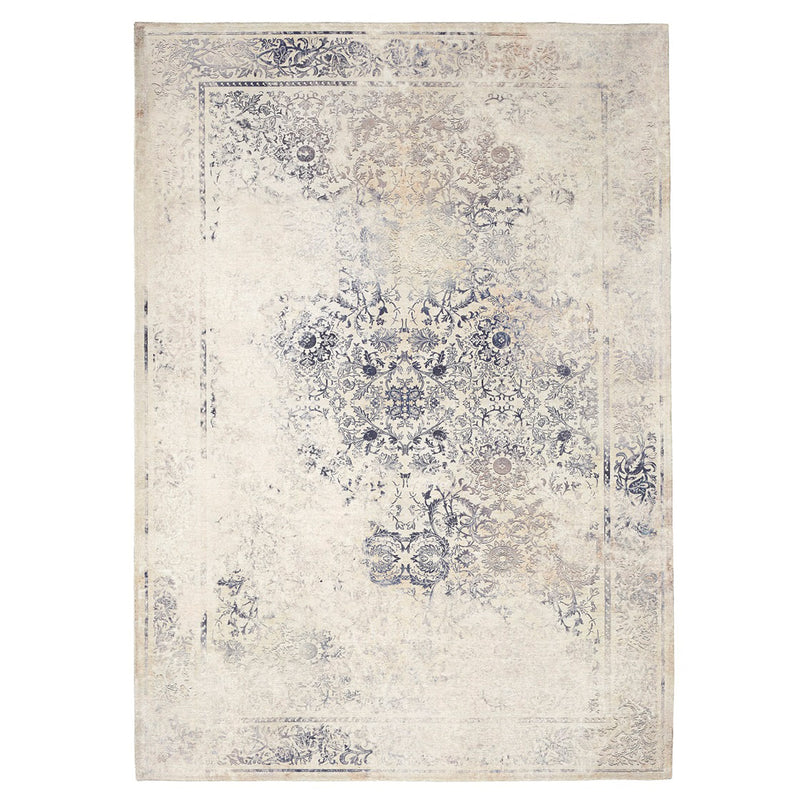 crown and birch shiloh distressed washable rug navy blue front