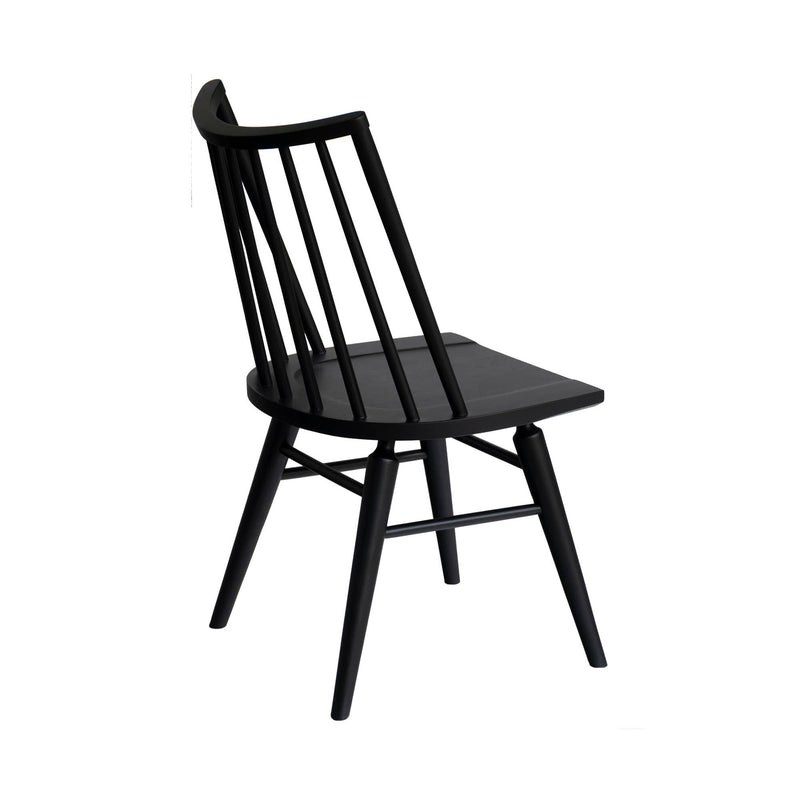 crown and birch west dining chair black back angle
