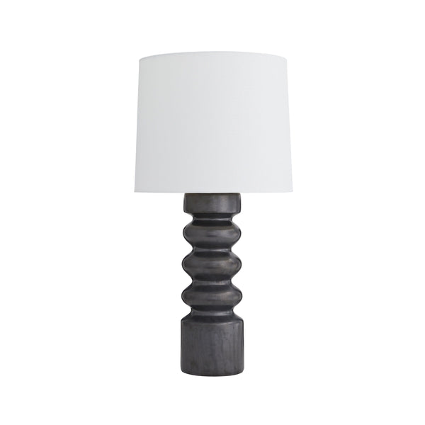 crown and birch whit table lamp gunmetal front