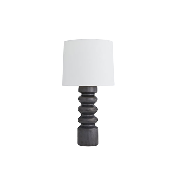 crown and birch whit table lamp gunmetal light off